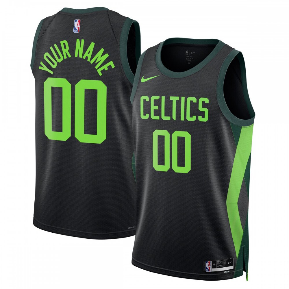 Boston Celtics Unisex 2024/25 Custom Swingman Jersey - City Edition - Black-Pro Kit Vault | Brand New 26/27 Sports Jerseys